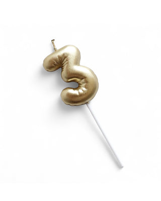 Number 3 Balloon Candle